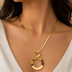 Elara Double Circle Pendant Necklace