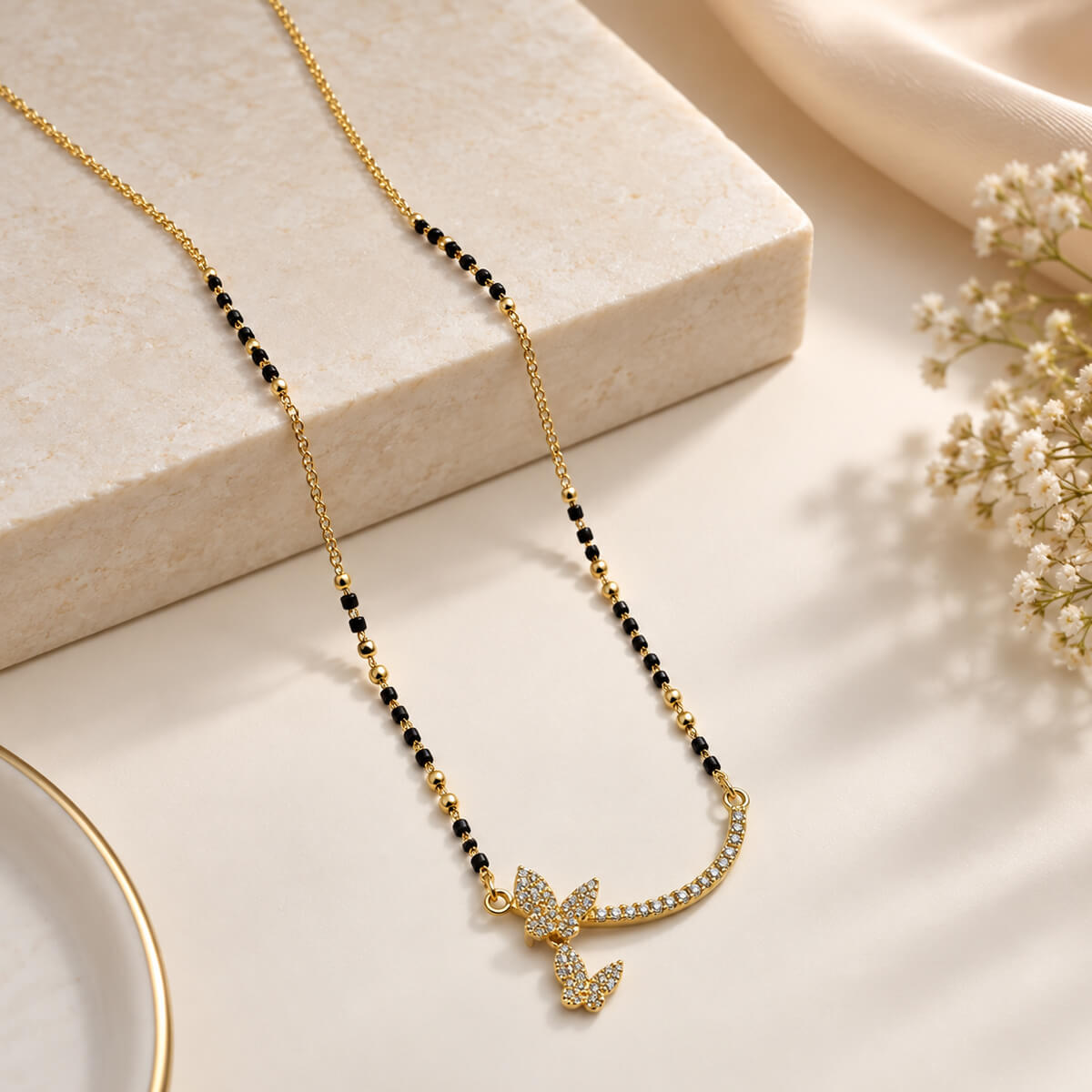 Aurelia Butterfly Charm Mangalsutra
