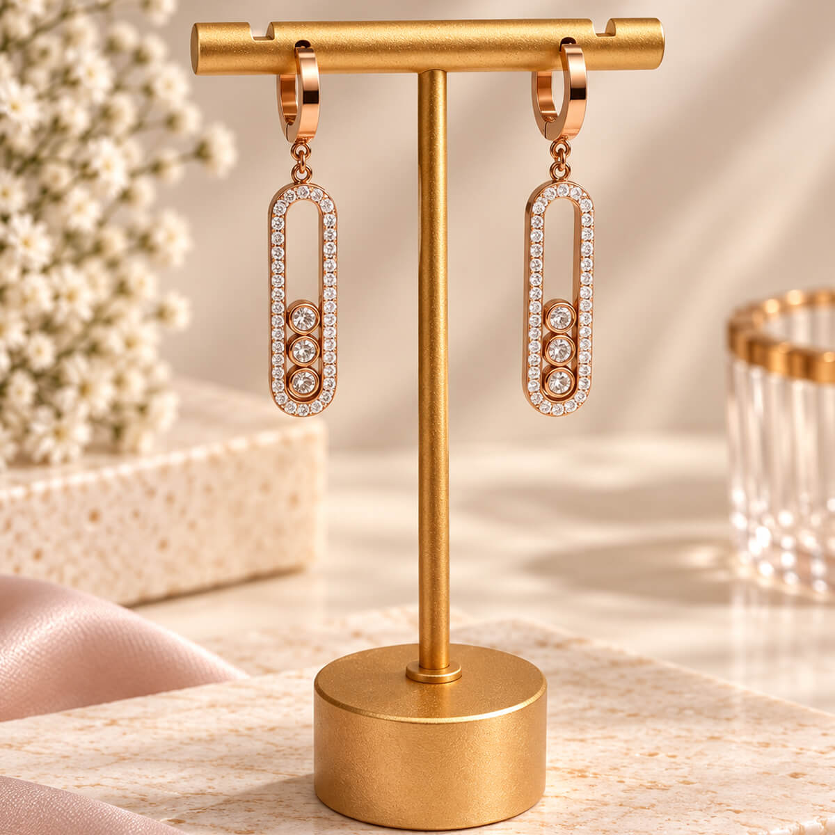 Aurelia Crystal Loop Drop Earrings - Image 2
