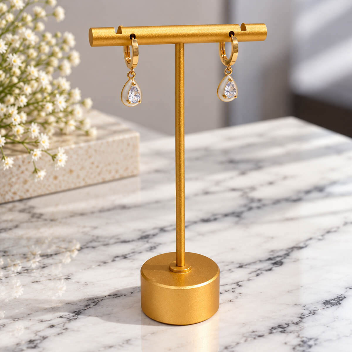 Aurelia Crystal Teardrop Hoop Earrings