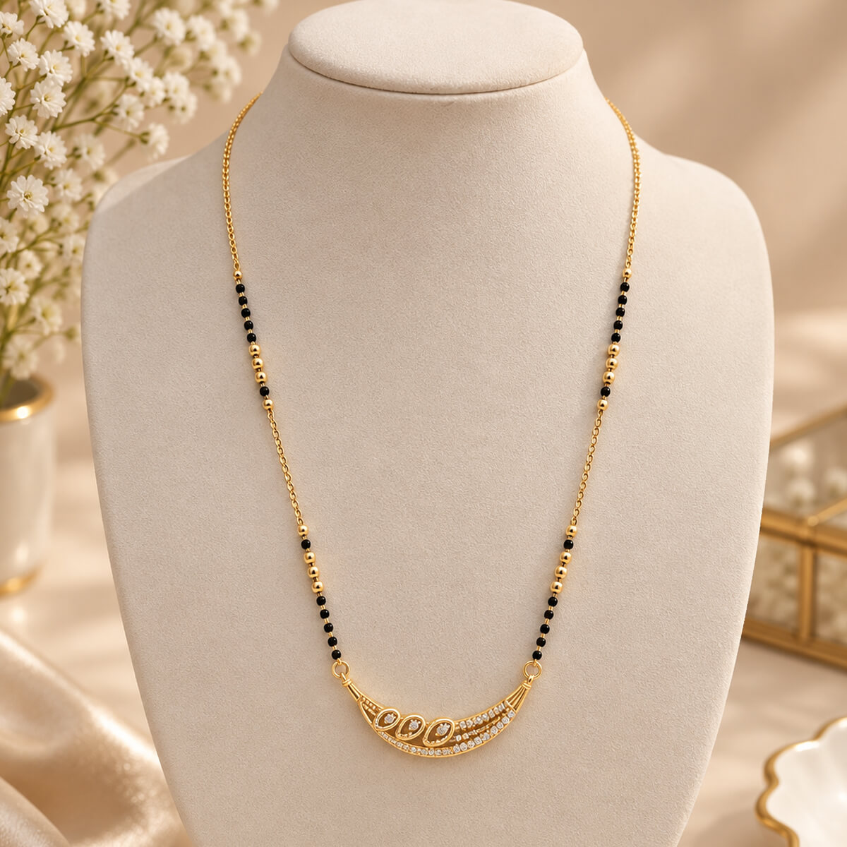 Elara Crescent Glow Mangalsutra